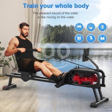 Sports, Leisure & Travel in Mar Elias - جهاز تجديف نيزي مائي متطور مع بلوتوث وتصميم عمودي | Neezee Water Rowing Machine with Bluetooth