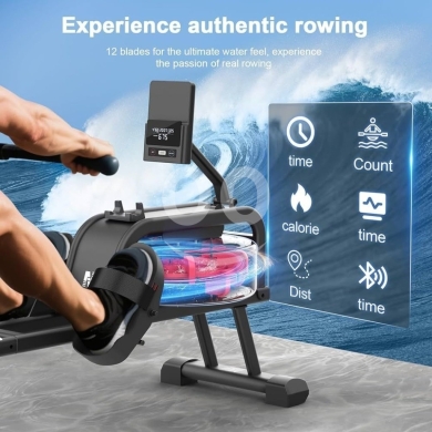 جهاز تجديف نيزي مائي متطور مع بلوتوث وتصميم عمودي | Neezee Water Rowing Machine with Blue… — 3
