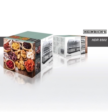 ??HEINRICH´S Vegetable And Fruit Food Dehydrator (HDR 8502) Grey (250W)-جفافة فواكه — 7