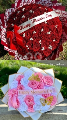 بوكيه ورد ستان أحمر ملكي يدوم للأبد | Royal Red Everlasting Satin Rose Bouquet for All Oc… — 5