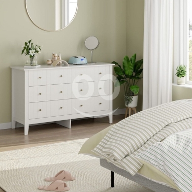 خزانة أدراج إيكيا بيضاء بـ 6 أدراج بتصميم عصري | IKEA 6-Drawer Dresser White Modern Chest… — 6