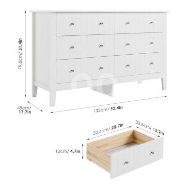 خزانة أدراج إيكيا بيضاء بـ 6 أدراج بتصميم عصري | IKEA 6-Drawer Dresser White Modern Chest… — 4
