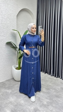 Clothes, Footwear & Accessories in Jeb Jenine - فستان جينز طويل عصري (متوفر بمقاسات متنوعة) | Modern Long Denim Dress - Multiple Sizes Available
