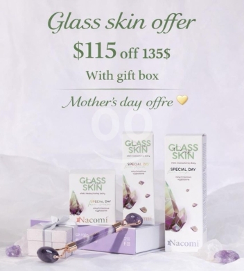 الصحة و الجمال في بعقلين - طقم العناية بالبشرة Nacomi Glass Skin لعيد الأم | Nacomi Glass Skin Mother&#039;s Day Gift Set