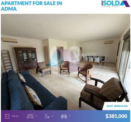 Apartments for sale in Adma - 210m2 apartment+sea view+Common Pool 4sale in Adma - شقة للبيع في أدماAM66A456