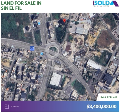 Lands for sale in Sin el-Fil - 1700m2 land+prime location 4sale in Sin El Fil - أرض للبيع في سن الفيلPE1L612