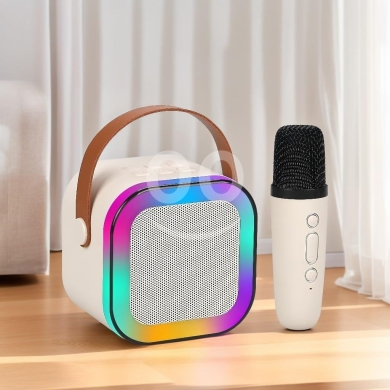 Mobile accessories in Mejdlaya - مكبر صوت كاريوكي محمول | Portable Karaoke Speaker with Wireless Microphone & RGB Lighting
