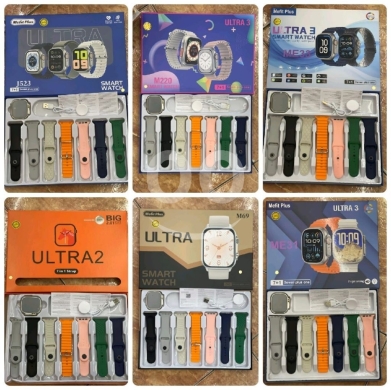 Mobile accessories in Mejdlaya - مجموعة الساعات الذكية Ultra مع 7 أحزمة متنوعة | Ultra Smart Watch Series with 7-in-1 Strap Set