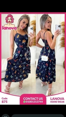 Clothes, Footwear & Accessories in Bhorsaf - فستان لانوفا طويل بطبعة فراشات مقاس موحد حتى 90 كغ | Lanova Butterfly Print Maxi Dress One Size