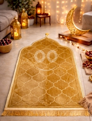 Other home furniture in Bhorsaf - سجادة صلاة مخملية فاخرة بلون ذهبي وتصميم إسلامي | Luxury Gold Velvet Prayer Mat Islamic Design