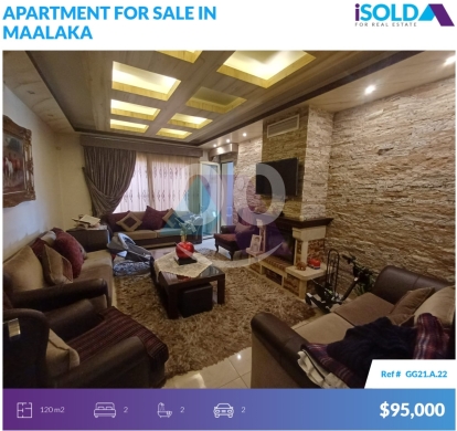 Apartments for sale in Maalaka - 2 bedroom apartment 4sale in Maalaka-Zahle - شقة للبيع في زحلةGG21A22