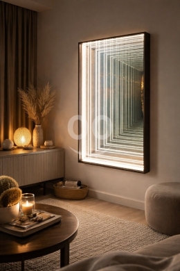 Other home furniture dans Mina - مرآة إنفينيتي المضيئة الفاخرة 120*80 سم - 150 دولار | Luxury 3-in-1 Infinity Light Mirror - $150