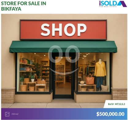 Commercials for sale in Bikfaya - Main Road - 310m2 store 4sale in Bikfaya /Antelias-محل للبيع في بكفياMT12S3
