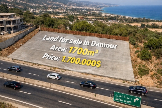 Lands for sale in Damour - أرض 1700م² على الدامور خط الطلعة على الجنوب للبيع