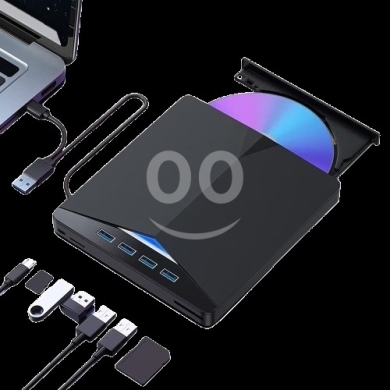 Computers Parts & Software Accessories in Naccache - قارئ وناسخ DVD خارجي 7 في 1 بواجھة مزدوجة Type-C وUSB 3.0 | 7-in-1 Multifunction External DVD Writer