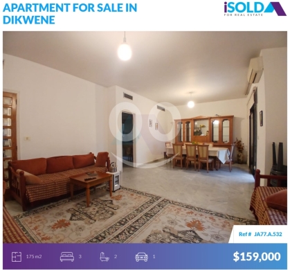 Apartments for sale in Dekouaneh - 175m2 apartment+open view 4sale in Dekwaneh - شقة للبيع في الدكوانةJA77A532