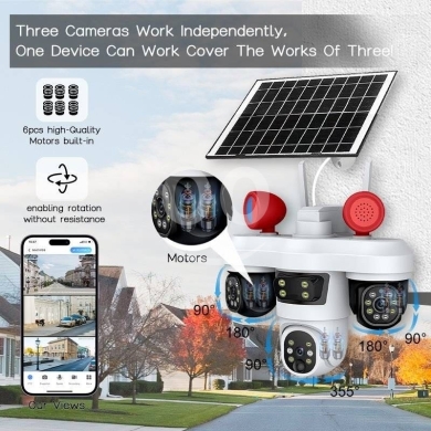 كاميرا مراقبة احترافية 4G ذكية - 3 عدسات و3 شاشات | Wireless 4G Smart Security Camera 3-L… — 2