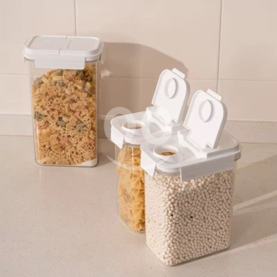 Cuisine dans Loussiya - علب مونة بلاستيك سميك بضغط قوي مع كوب قياس ٣ مقاسات | Premium Airtight Food Storage Containers