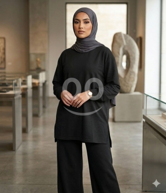 الملابس، الأحذية والزينة في Loussiya - طقم نسائي مريح قطن فرنش تيري تركي مقاسات L-3XL بسعر 20$ وعرض جملة | French Terry Turkish Cotton Two