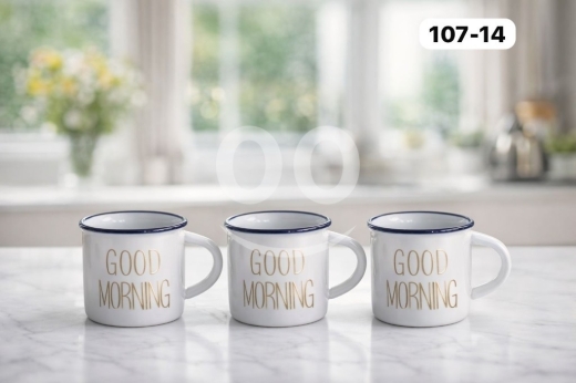 Other home appliances in Loussiya - طقم فناجين قهوة سيراميك Good Morning راقي 3 قطع | 3-Piece Good Morning Ceramic Coffee Mug Set 6$