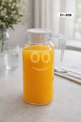 Kitchen appliances in Loussiya - إبريق عصائر بلاستيك سميك سعة 1600 مل بتصميم شفاف وعصري | 1600ml Thick Plastic Juice Pitcher