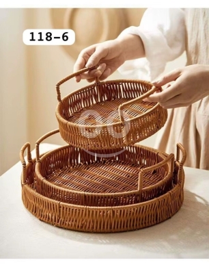 Other electronics in Loussiya - طقم سلل قش دائري (3 قطع) بتصميم ريفي أنيق | 3-Piece Round Wicker Basket Set with Handles 11$