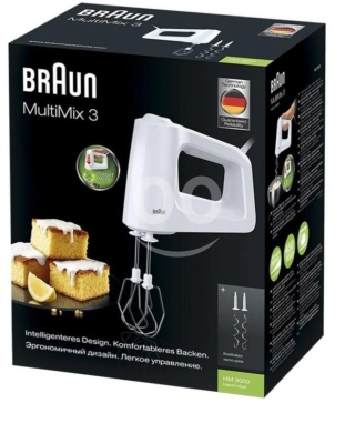 Kitchen appliances in Tripoli - خفاقة يدوية براون مالتي ميكس 3 بقوة 450 واط وتصميم مريح | Braun MultiMix 3 Hand Mixer HM 3000