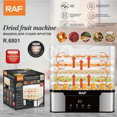 Kitchen appliances in Tripoli - آلة تجفيف الفواكه RAF بقوة 350 واط بـ 5 طبقات للتحكم بالحرارة | RAF 350W Dried Fruit Machine R.6801