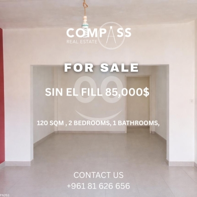 Apartments for sale in Sin el-Fil - شقة للبيع في سن الفيل بمساحة 120 متر مربع | 120sqm Apartment for Sale in Sin El Fil