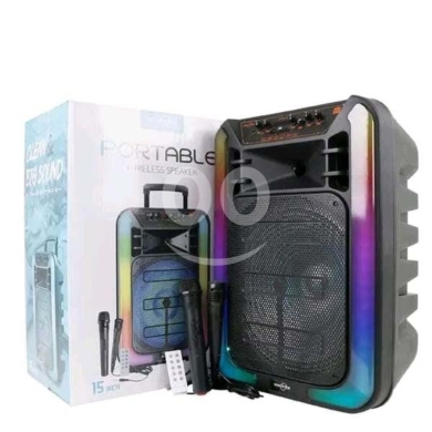 Musical Instruments & DJ Equipment in Bouchrieh - مكبر صوت "ترولي" 15 إنش مع ميكروفون عدد 2 - نظام صوتي محمول | 15" Trolley Bluetooth Speaker