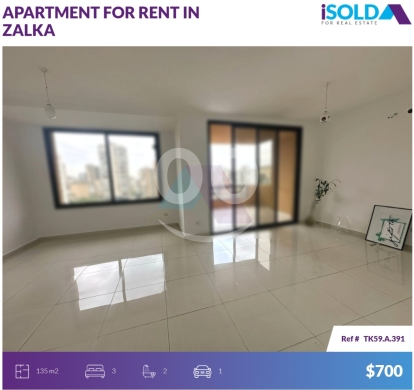 Apartments for rent in Zalka - 3 bedroom apartment+open city view 4rent in Zalka - شقة في الزلقاTK59A391