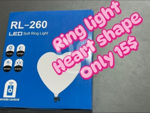 Cameras, Camcorders & Studio Equipment in Beirut City - رينج لايت على شكل قلب مع ريموت كنترول للتحكم | Heart Shape Ring Light with Remote Control