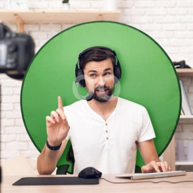 الكاميرات ومعدات الاستوديو في بوشريه - 110CM Green Screen Photo Background Portable Chroma Key Backdrop