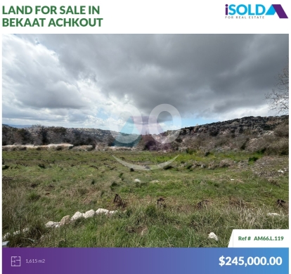 Lands for sale in Ashkout - 1615m2 Prime land mountain view 4sale in Bekaat achkout-بقعاتة عشقوتAM66L119