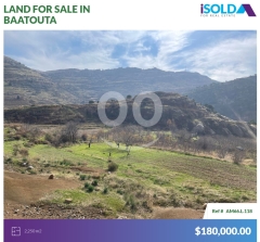 2250m2 Prime land mountain view 4sale in Baatouta-أرض للبيع في بقعتوتةAM66L118