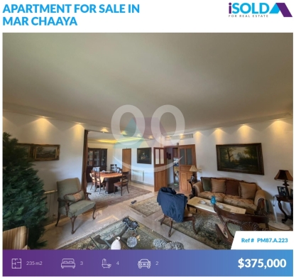 Apartments for sale in Mar Chaaya - Furnished 235m2 apartment+mountain view 4sale in Mar Chaaya - مارشعياPM87A223