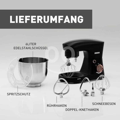 عجانة Heinrich's الألمانية 1500 واط بسعة 6 لتر | Heinrich's Food Processor 1500W 6L — 2
