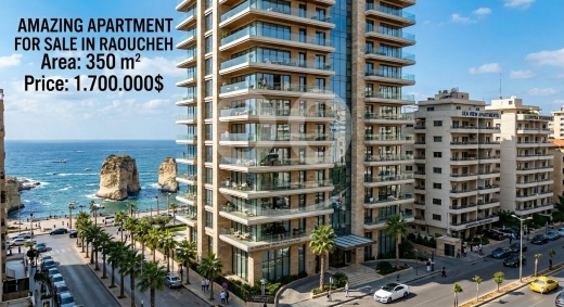 Apartments for sale in Rawche - شقة فخمة على الروشة شارع كليوبترا مع مطل بحري بسعر مميز