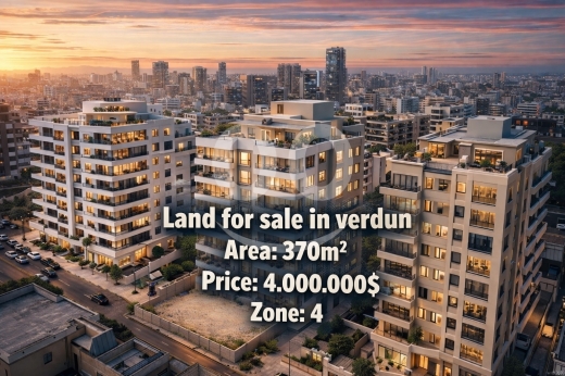 Lands for sale in Verdun - أرض للبيع في فردان 370 م² استثمارية بامتياز | Land for Sale Verdun 370sqm Prime Investment