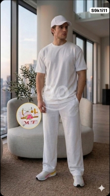 الملابس، الأحذية والزينة في Loussiya - بيجامة رجالي قطن فرانش تيري راحة وأناقة صيفية | Men&#039;s French Terry Cotton Pajamas Summer Style