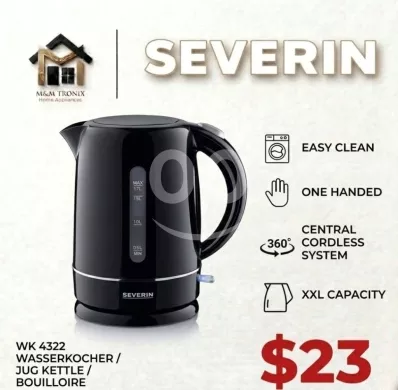 غلاية سيفيرين (SEVERIN) الكهربائية XXL بسعر 23$ | Severin Jug Kettle WK 4322 - Special Offer $23