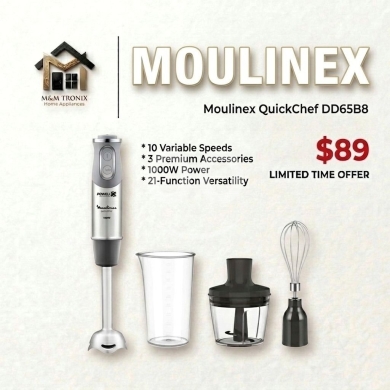Kitchen appliances in Beirut City - خلاط يدوي مولينكس كويك شيف 1000 واط | Moulinex QuickChef Hand Blender DD65B8