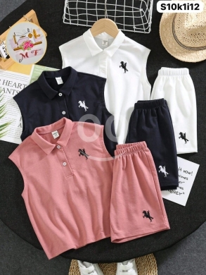 مستلزمات الاطفال في Loussiya - طقم صيفي قطعتين للجنسين قماش فرانش تيري | Unisex Kids Summer French Terry Set