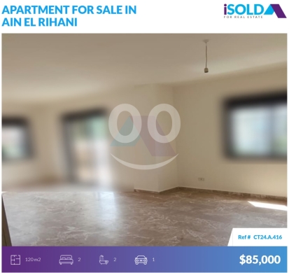 Apartments for sale in Ain el-Rihani - 2 bedroom apartment+mountain view 4sale in Ain el rihanehعين الريحانةCT24A416