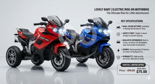 Baby & Kids Stuff in Bouchrieh - دراجة نارية كهربائية للأطفال 3 عجلات | Kids Electric Ride-On Motorbike 3-Wheels