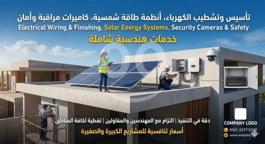 Tradesmen & Construction in Beirut City - مقاولات أعمال كهرباء وأنظمة طاقة شمسية متكاملة | Professional Electrical & Solar Energy Services