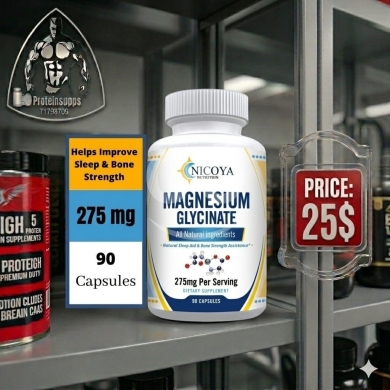 Santé & Beauté dans Bire - مغنيسيوم جليسينات 275 ملجم من نيكويا 90 كبسولة | Nicoya Magnesium Glycinate 275mg 90 Capsules