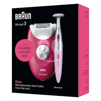Health & Beauty in Tarik Jdideh - براون سيلك ابيل 3 لإزالة الشعر مع تشذيب بيكيني | Braun Silk-&eacute;pil 3 Epilator & Bikini Trimmer