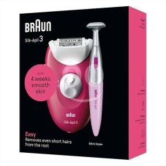 براون سيلك ابيل 3 لإزالة الشعر مع تشذيب بيكيني | Braun Silk-épil 3 Epilator & Bikini Trimmer
