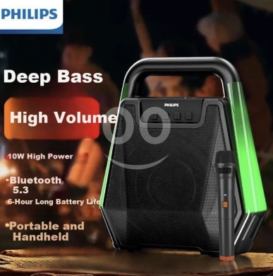 سبيكر فيليبس محمول مع إضاءة ونظام كاريوكي | Philips Portable Speaker Light Effects & Kara… — 2